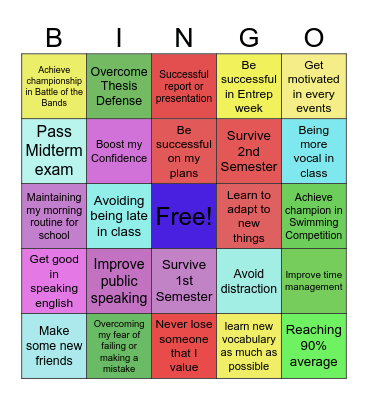 S.Y Plato Bingo Card