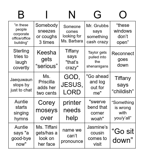 STOP in the name of LOVE Bingo Card