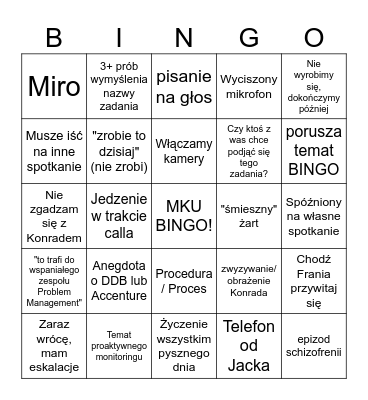 MKU Bingo Card