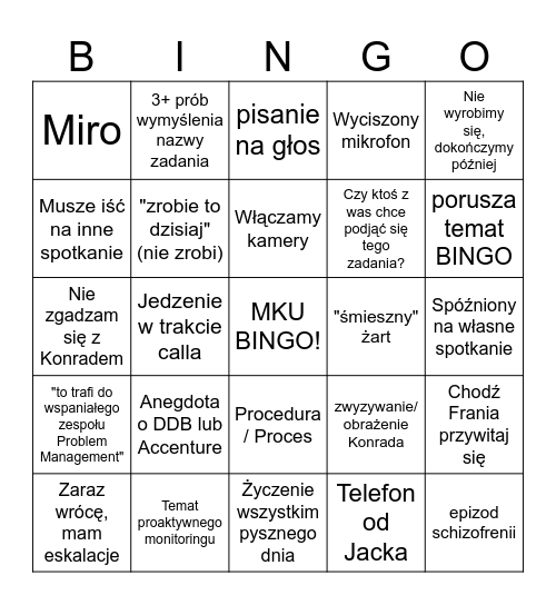 MKU Bingo Card
