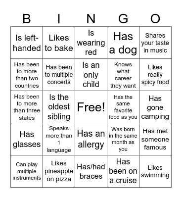Icebreaker Bingo: Find Someone Who Bingo Card