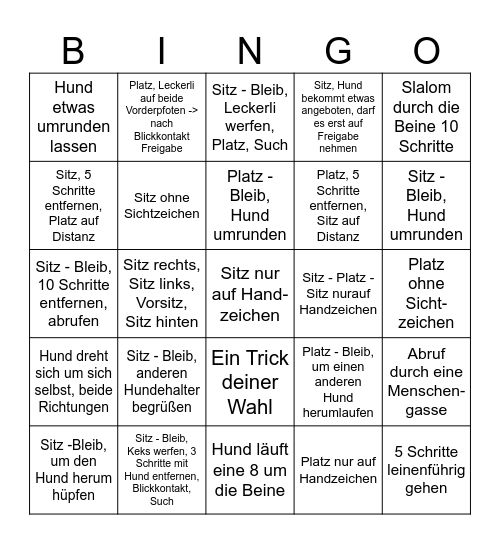 Das groß Martin Rütter Hundeschule Bingo Card