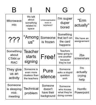 CAF Aerospace meeting bingo card Bingo Card