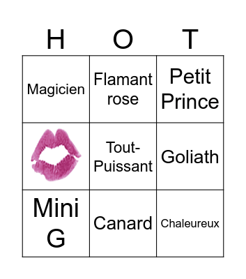 Bingo Eros Bingo Card