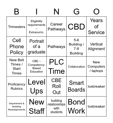 AB Opening Day Bingo Card