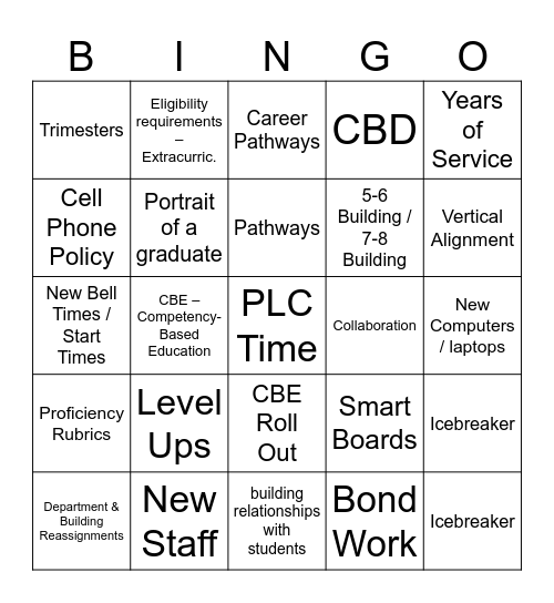 AB Opening Day Bingo Card