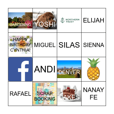 CYNTHIA'S BIRTHDAY BINGO! Bingo Card