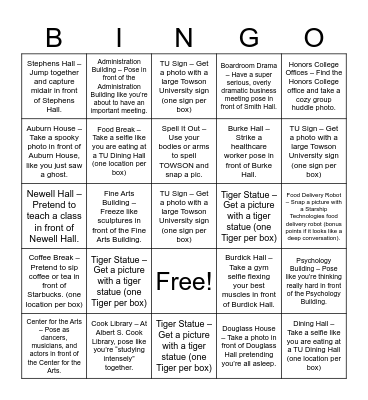 Honors Orientation Snapshot Bingo Card