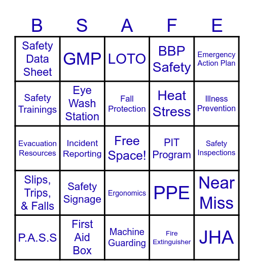 Channel Fish Safety Bingo! Bingo Card