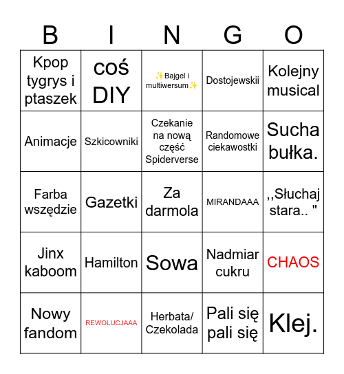 Julka BINGO Card