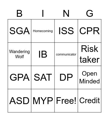 The First Howl Bingo Card