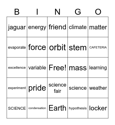 BACK TO SCHOOL Bingo Card