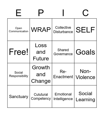 EPIC BINGO Card