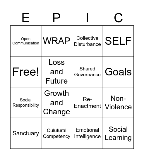 EPIC BINGO Card