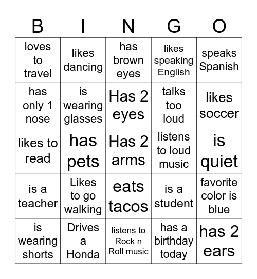 Find someone who: Bingo Card