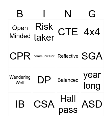 The First Howl Bingo Card