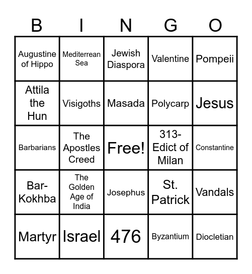 Quarter One- The Fire Ignites Bingo Card