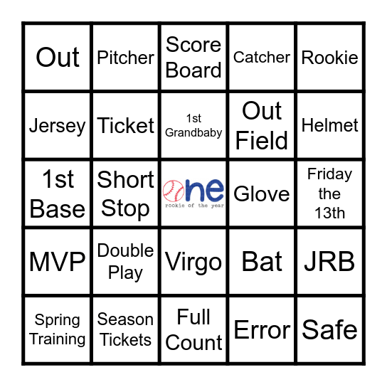 Joshua's Rookie Year Bingo Card