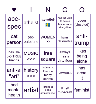 ✦rollingcat bingo bc im tired✦ Bingo Card