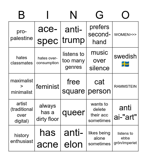 rollingcat bingo (i'm bored) Bingo Card