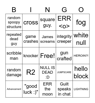 Broken Script Bingo Card