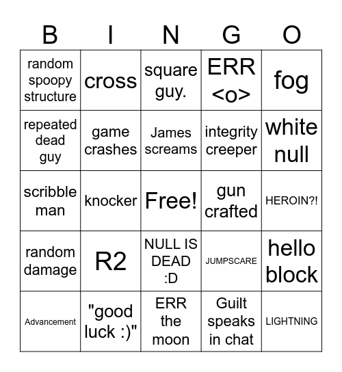 Broken Script Bingo Card