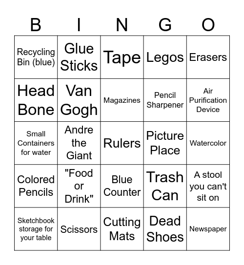 Studio 54 Scavenger Hunt Bingo Card