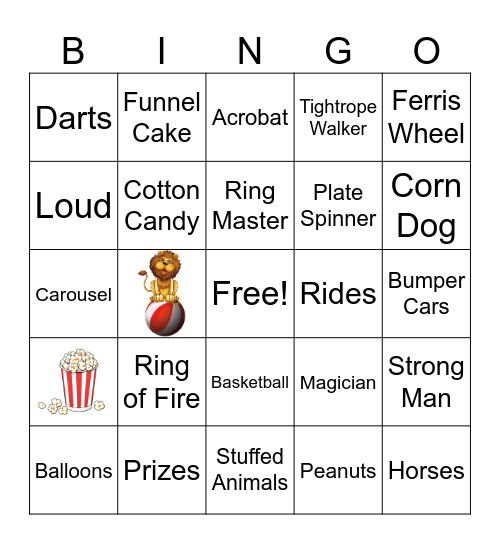 CARNIVAL Bingo Card