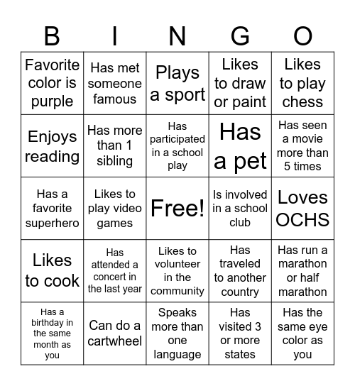 Find Someone Who... Bingo Card