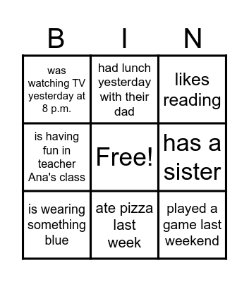 Find someone who... Bingo Card