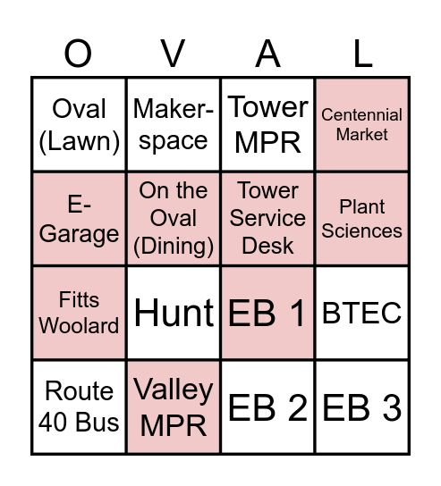 Centennial Sunset Tour Bingo Card