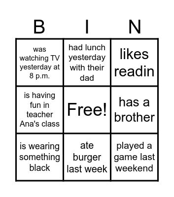Find someone who... Bingo Card