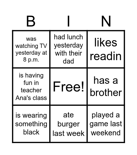 Find someone who... Bingo Card