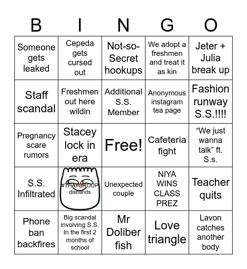 Pace Bingo Card