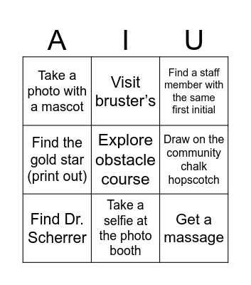 AIU BINGO Card