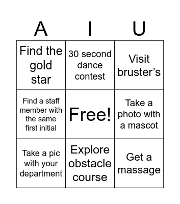 AIU BINGO Card