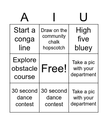 AIU BINGO Card