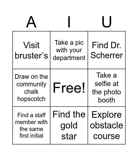 AIU BINGO Card