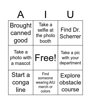 AIU BINGO Card
