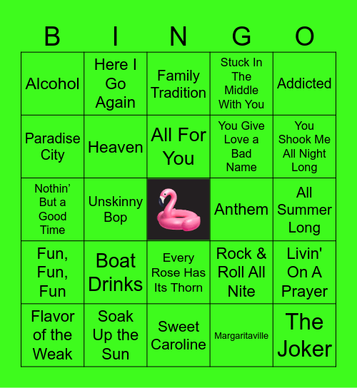 BLACK LAKE BOAT SONGS! Bingo Card