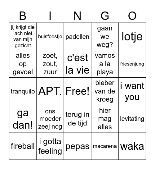 Tennis & padelkamp 2025 Bingo Card