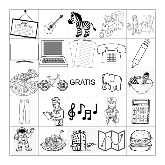 Los Cognados Bingo Card