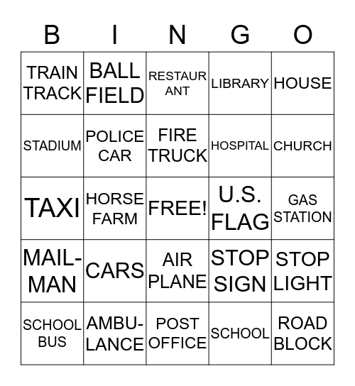 TRAVEL BINGO Card