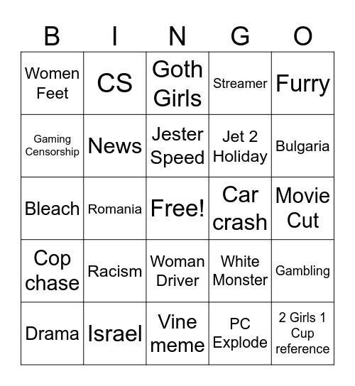 Instagram Bingo 11/8/2025 Bingo Card