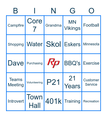 Janette Lais Retirement Bingo Card