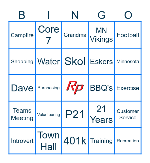 Janette Lais Retirement Bingo Card