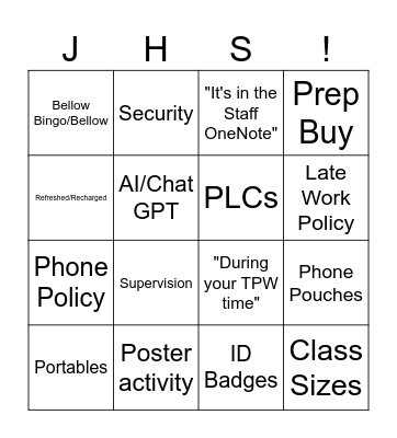 Back to School Raven Bingo 2025 Bingo Card