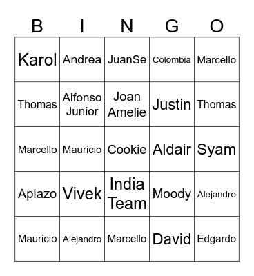 Bingo Cloud Team 5 years Bingo Card