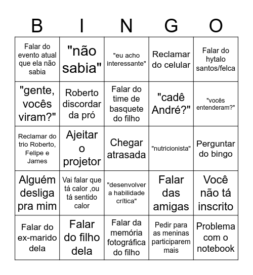 bingo de tereza Bingo Card