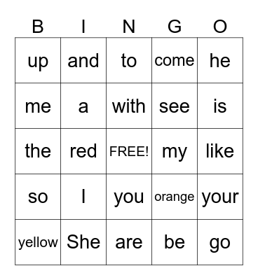 Bridal Shower Bingo Card